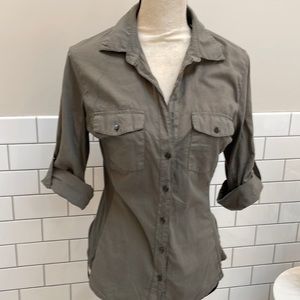 James Perse Sheer Slub Side Panel Shirt